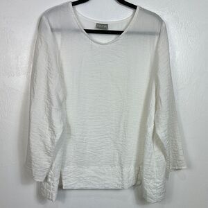 NICHE by Nilgun Derman White Long Sleeve Women's Top Blouse Size L